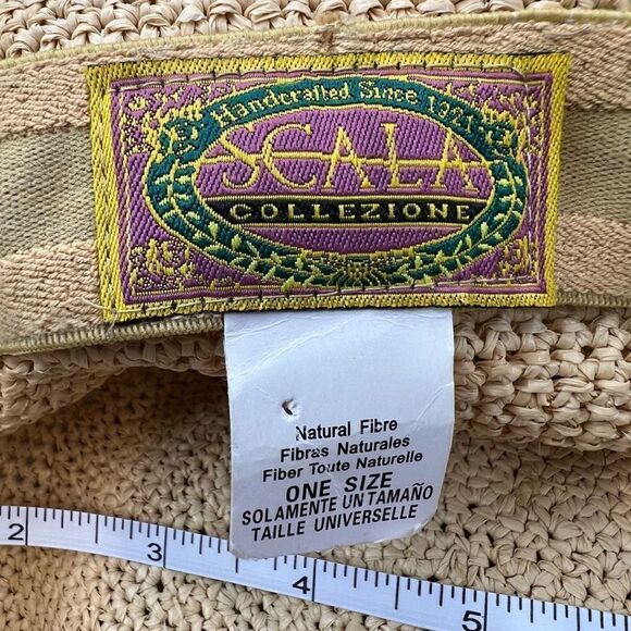Scala Collezione Women's Natural Fibre Black Trim Wide Brim Sun Hat Tan One Size - Picture 10 of 11